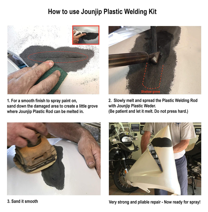 JOUNJIP Standard Plastic Welding Kit- UL Certified Welder 80W- Professional Grade Plastic Repair Kit for Automotive Car Bumper, Kayak, Tank Repair Standard Kit
