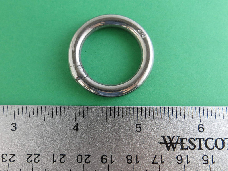 US STAINLESS 10 Pieces Stainless Steel 316 Round Ring Welded 1/4" x 1" (6mm x 25mm ID) Marine Grade