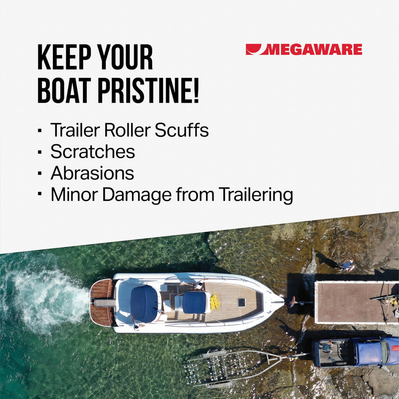 MEGAWARE KEELGUARD XL ScuffBuster BowGuard, Notched, 9" x 8.75" | Protects from Scuffs and Scratches, Stainless Steel Shield, 3M Adhesive, Mirror Polished Finish, Notch for Boats