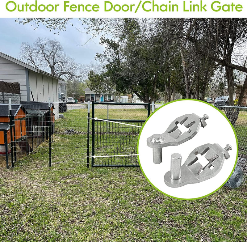 T-Post Gate Hinge Pins - Heavy Duty Gate Hanger, Hang a gate from a Metal T Post, Steel Gate Hinges Target Hanger for Farm Gate, Garden & Backyard Gate, Easy to Install. (Patent) T post gate hinge