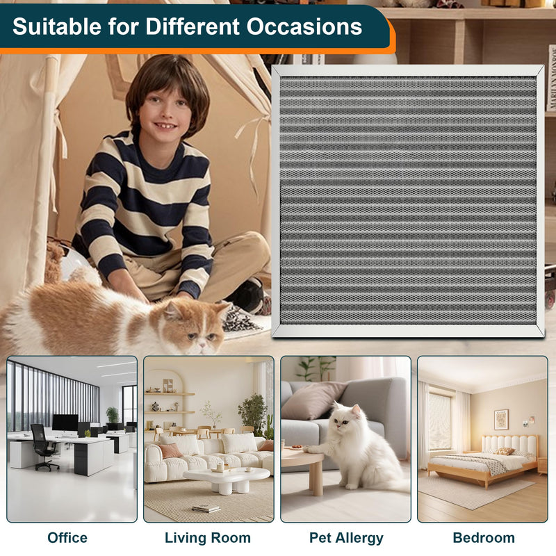 20x20x1 Reusable Air Filter, Washable, MERV 8, Permanent Electrostatic Air Filter, Lasts a Lifetime, Breathe Safely at Home or in the Office 20" x 20" x 1"