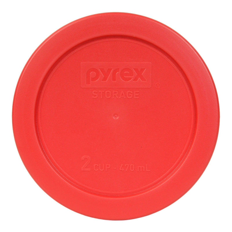 Pyrex 7200-PC 2 Cup Red Food Storage Replacement Lids (12-Pack) - Made in USA