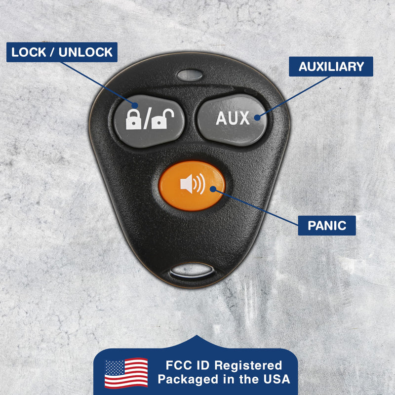 KeylessOption Keyless Entry Remote Starter Car Key Fob Alarm for Aftermarket Viper Automate EZSDEI474V 473V (Pack of 2) Orange Button