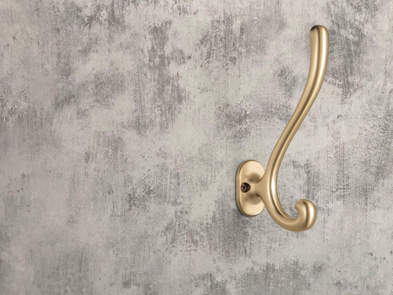 Goo-Ki Champagne Bronze Zinc Alloy Coat Hooks - Affordable Luxury Coat Hoooks Hardware for Bedroom, Kitchen, 2 Pack