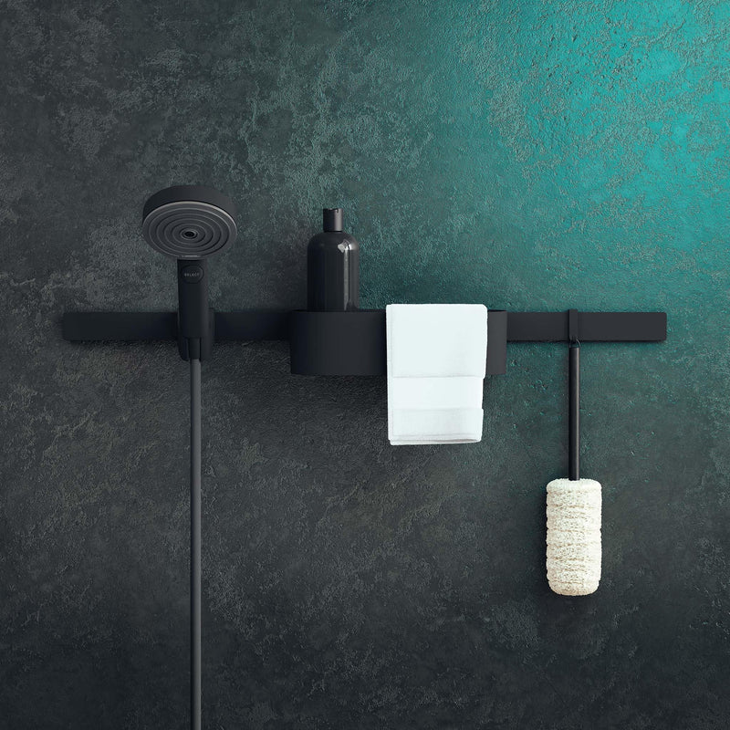 hansgrohe WallStoris Modern Handheld Shower Head Holder in Matte Black, 27917670 American