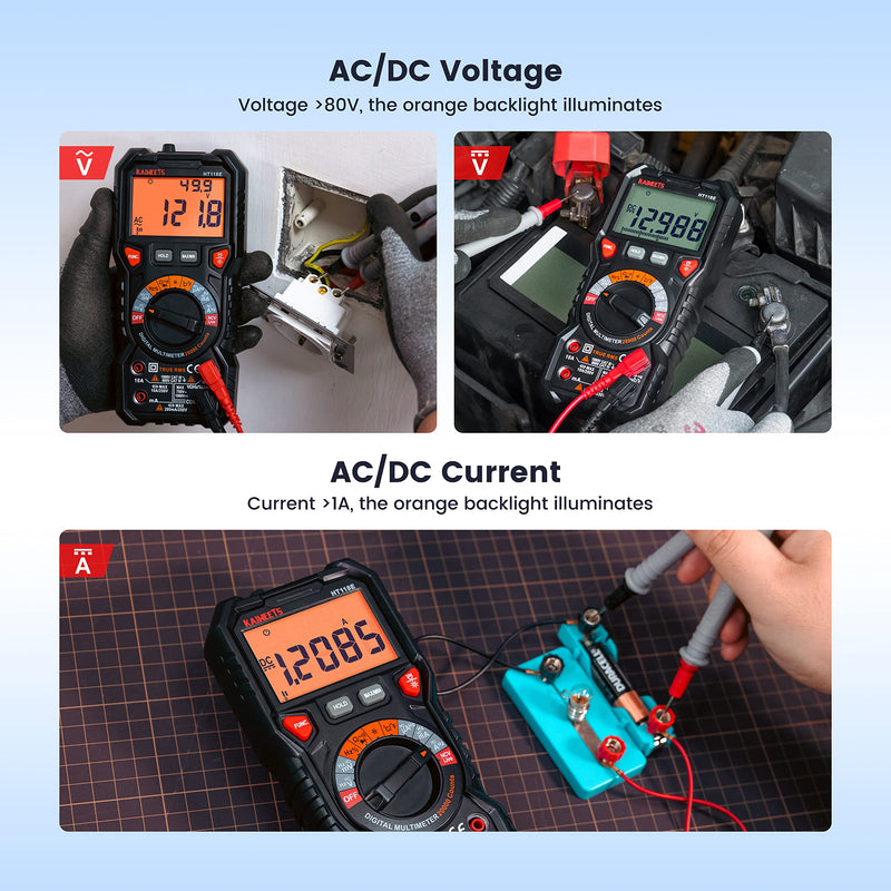 KAIWEETS HT118E Digital Multimeter TRMS 20000 Counts with Higher Resolution Auto-Ranging Voltmeter Accurately Measures Voltage Current Resistance Diodes Continuity Duty-Cycle Capacitance Temperature