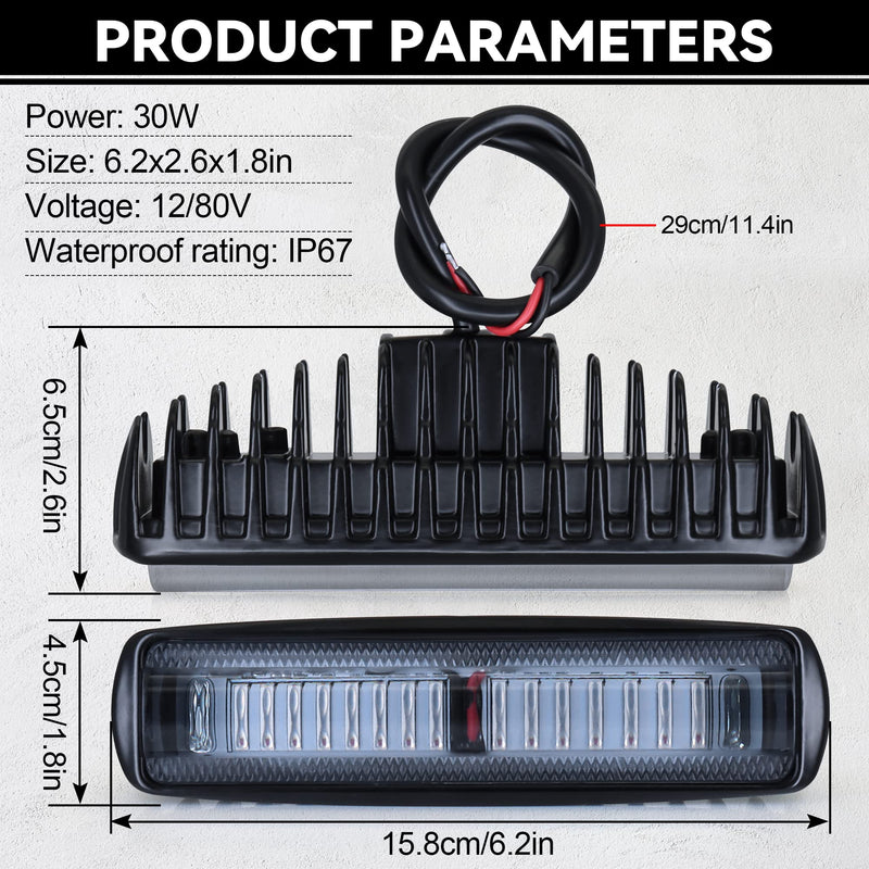 LED Forklift Light Side Line Warning Light 30W DC 12-80V Safety Lamp for Warehouse Pedestrian Area - Red 30W Red
