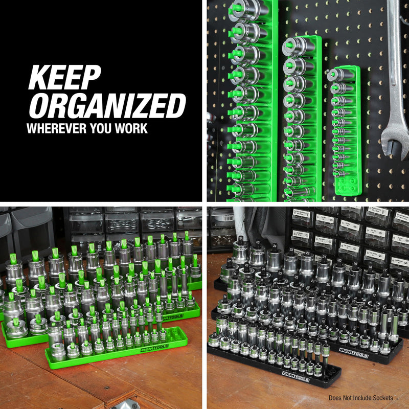 OEMTOOLS 22209 Metric 3/8 Inch Drive Socket Tray Organizer, Black 3/8" Metric