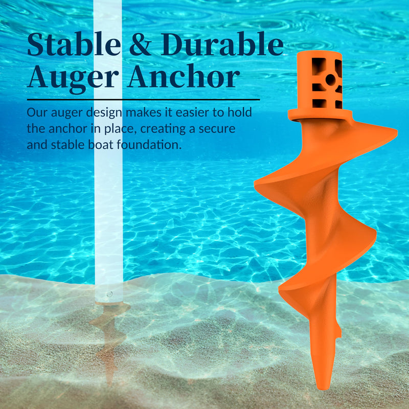 itayak Sand Dock Auger Kit for PVC Sandbar Anchors, Fits 1.5" SCH 40 PVC Tubing (ID 1.57''), T-Handle + Auger Set Only, PA66+30% GF, Orange 1pack