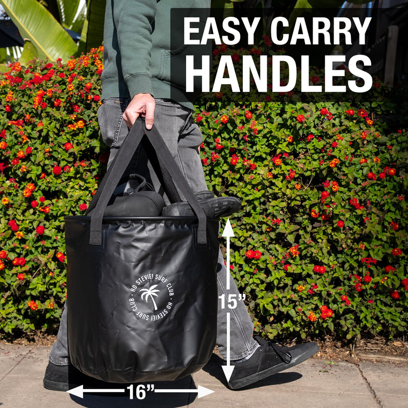 Ho Stevie! Surf Bucket - Keeps Car Dry and Clean - 50L Collapsible Bucket with Easy Carry Handles - For Wet Wetsuits and Sandy Towels