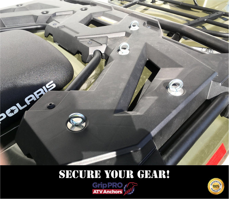 GripPRO ATV Anchors – 6 Pack Fits Polaris Lock & Ride Bed Holes on RZR & Sportsman with 1" Mounts – Secure Gear, Coolers, Tools – Compatible with 1000, 900, 850, 570 – Not for Ranger – US-Owned Brand