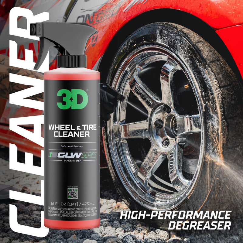 3D GLW Series Wheel & Tire Cleaner – Deep Cleaning All-in-One Formula | Removes Brake Dust, Grime, Tire Browning | Safe on All Wheels | DIY Car Detailing |16 oz 16 Fl Oz (Pack of 1)