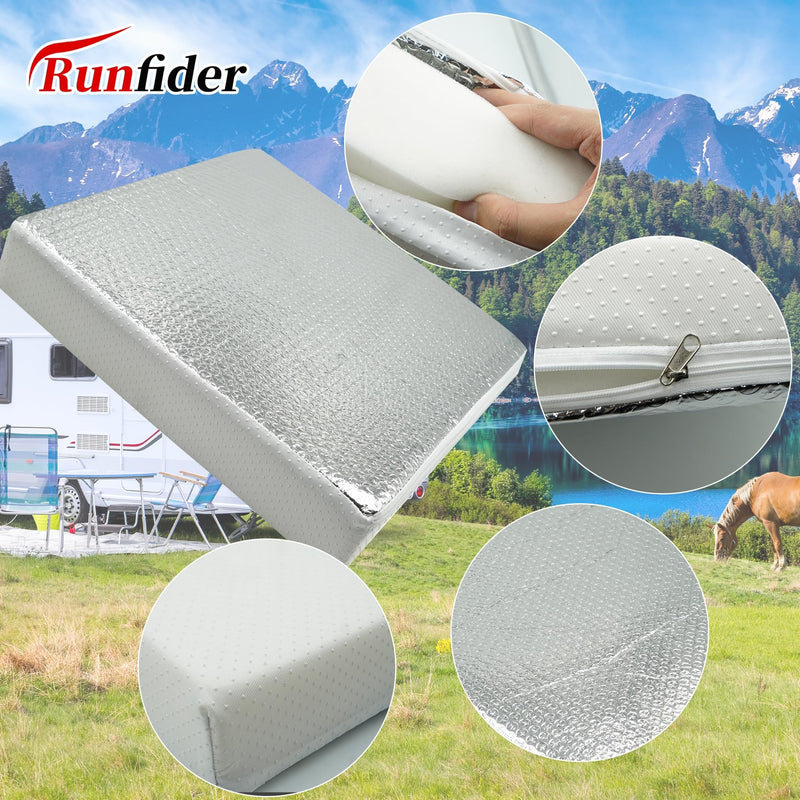 2PCS 14"x14"x3" Universal RV Vent Insulator, RV Skylight Cover with Reflective Surface, Skylight Shade Energy Savings Sunroof Fits for 14 Inch X 14 Inch RV/for Camper Vents 2PACK 14"x14"x3"