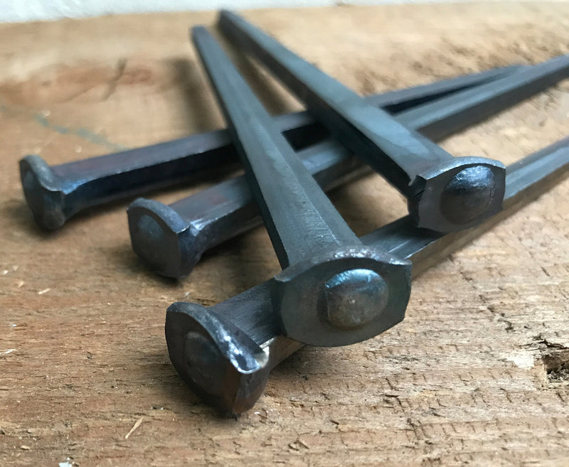 6"- Steel Square Common Rose Head STANDARD-60d - Large Spike Nails (5 Nails)