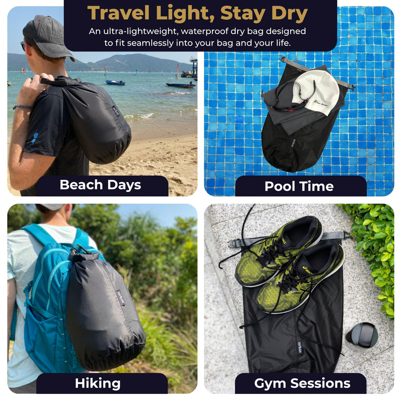 Ultralight Dry Bag 10L, Roll Top Waterproof Stuff Sack, 1.65 oz Lightweight Compression Storage Sack for Backpacking, Hiking, Camping, Travel, Sleeping Bag, Clothes, Outdoor Gear Organization
