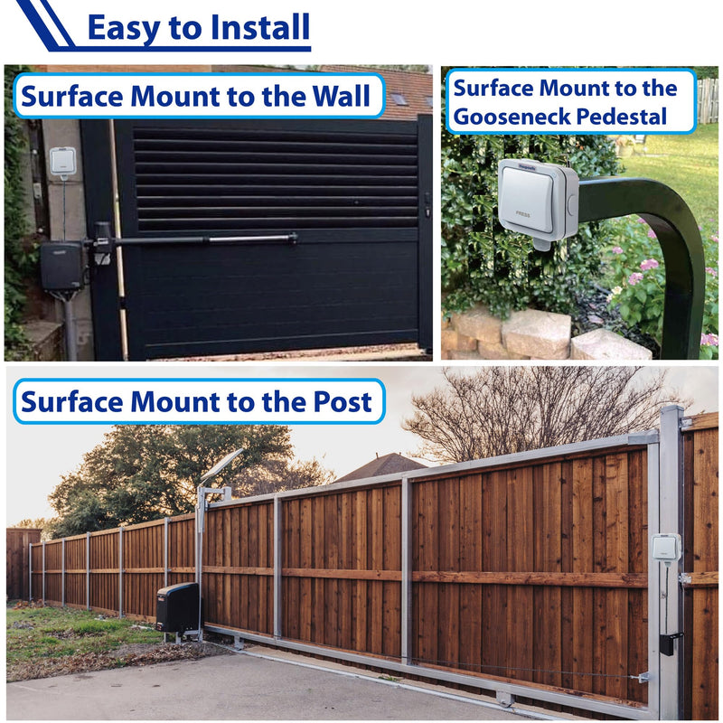 Universal Waterproof Hard Wired Exit Wall Push Button Momentary Switch with 16Ft Cable, Compatible with Mighty Mule Ghost Controls Liftmaster Topens CO-Z JUJIANG ZUMI and More Gate Opener