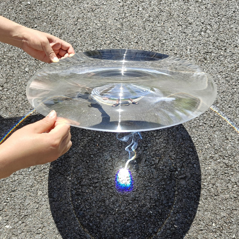 Fresnel Lens Large, Diameter 400mm(15.74"), Focal Length 240mm(9.44"), Solar Death ray for Physics Classroom, Magnifiying Sheet Fire Starter for Solar Heating, Solar Oven, Acrylic Lens (not Glass)