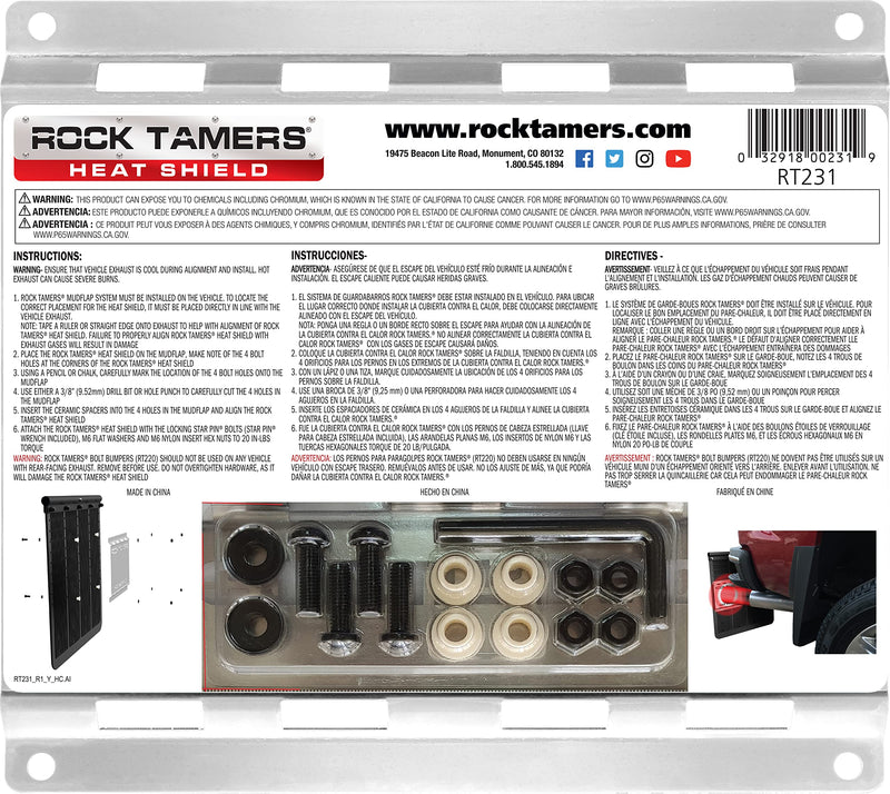 Rock Tamers RT231 Heat Shield, Stainless (Heavy Duty)