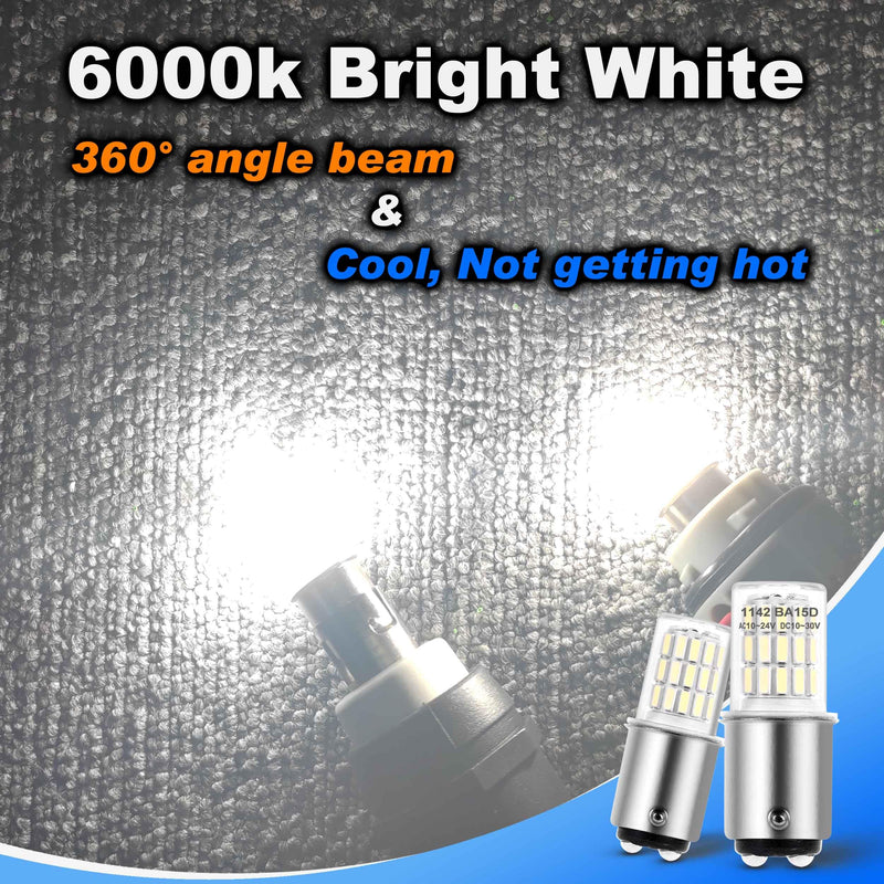 BA15D 12V, 1076 1142 1176 S8 1004 90 LED Bright White 6000K, 3W DC Bayonet Bulb Double Contact for RV Camper Trailer Boat Interior Marine Lights,3 Pack 1142 White