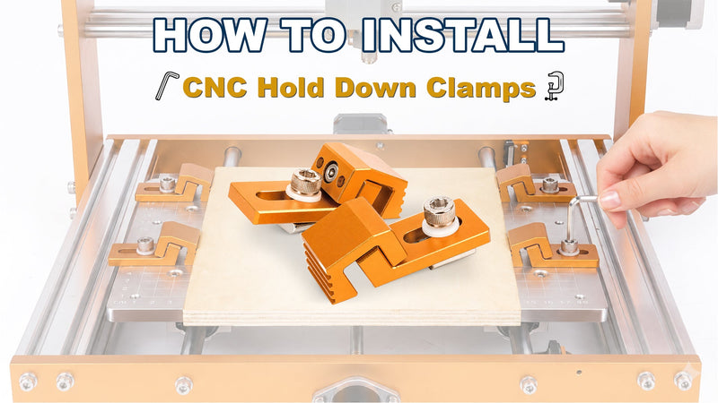 Fuzqq CNC Clamps, Aluminum Hold Down Clamps for Woodworking, Low Profile Side Clamps, Compatible with 3018 CNC Router, T-Track & Perforated Table, Strong Workholding for Milling & Engraving, 4PCS 4-PCS