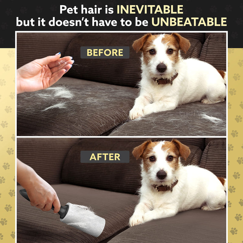 Tydi Pet Hair Lint Rollers, 500 Sheets with 2 Handles | 100 per roll · Reusable design · Also lifts fluff from clothes 5 Rolls + 2 Handles
