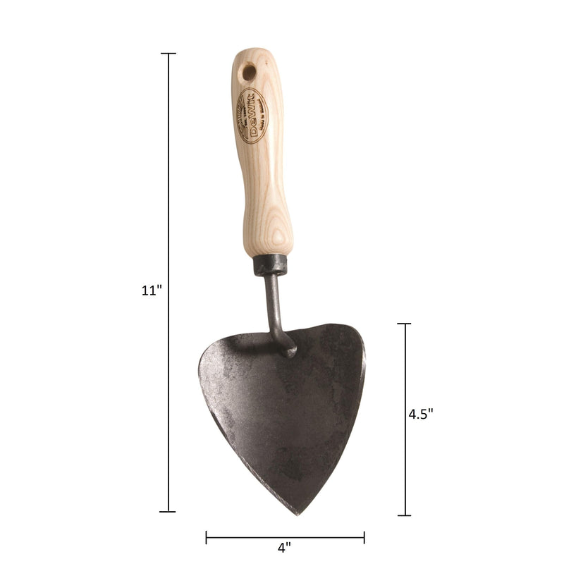 Dewit Potting Trowel – Heavy Duty Garden Hand Tool with Extra-Large Curved Blade | Tempered Boron Steel | Ash Wood Handle | 11" Length