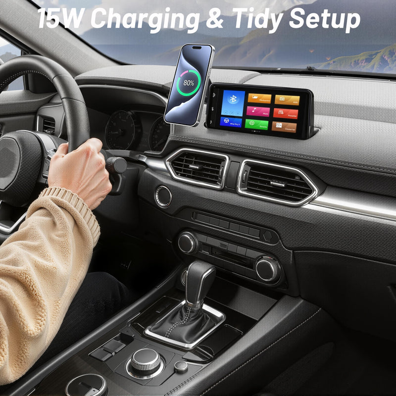 Car Phone Holder for Mazda CX5 (2021-2025, 10.25" Screen Only), MagSafe Car Mount Charger, Magnetic Phone Holder, 15W Wireless Charging, 360° & Hands Free, with Storage Box, CX-5 Interior Accessories Mazda CX5 | 2021-2025