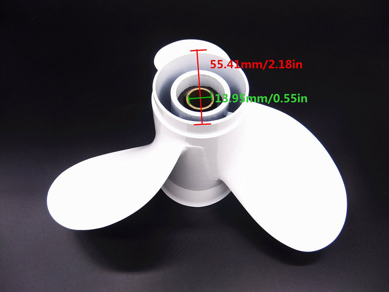 SouthMarine Outboard Motor Aluminum Alloy Propeller 8 1/2 x 7 1/2-N for Yamaha 6hp 8hp 9.9hp F6 F8 F9.9 Boat Engines 6G1-45943-00-EL 6G1-45943-00-00 8.5x7.5