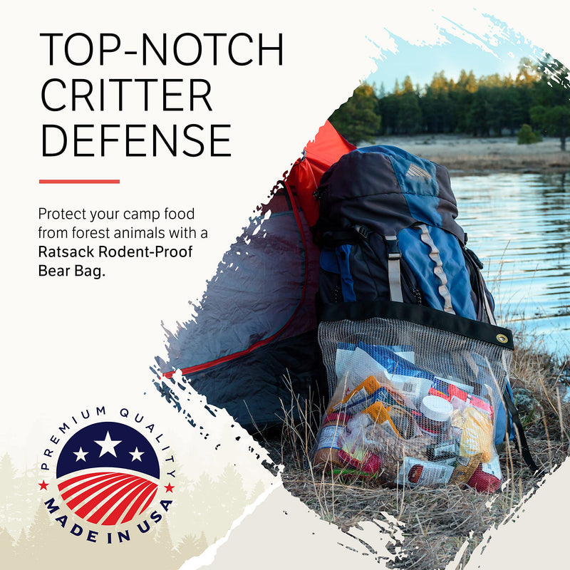 RATSACK Rodent Proof Bear Bags - Ultralight Stainless Steel Mesh Bag for Camping Food Storage - Sturdy and Rust-Resistant Sack with Lock and Grommet For Easy Hanging Medium