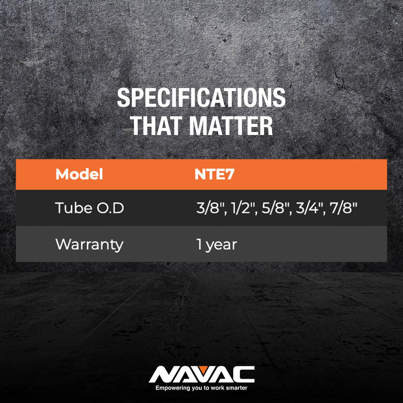 NAVAC NTE7 Manual Tubing Expander | Foldable Swaging Tool | Copper Tubing 3/8", 1/2", 5/8", 3/4", 7/8" OD | 1 Year Warranty