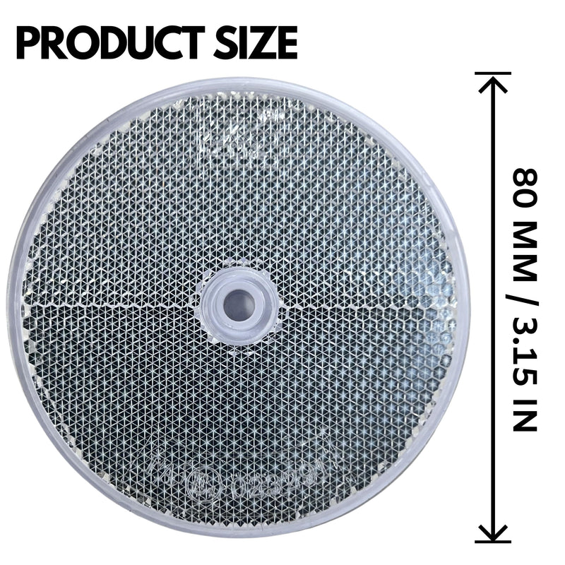 Class A 3-3/16" Round Reflector with Center Mounting Hole - 2 Pack for Trailers, Trucks, Automobiles, Mail Boxes, Boats, SUV's, RV's, Industrial Applications (White, 2) White