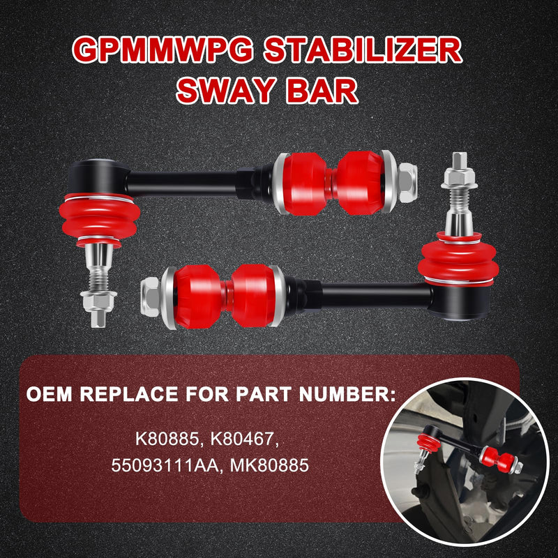K80885 Front Sway Bar Links Compatible with 2003 2004 2005 Dodge Ram 2500 3500 4WD, Suspension Stabilizer Sway End Link 2PCs