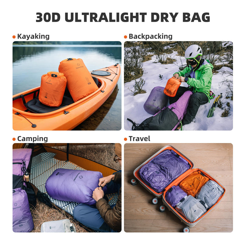 Thous Winds Waterproof Dry Bag, Lightweight Dry Sack for Hiking, Camping, Boating, Backpacking, Kayaking, 36L COCO White