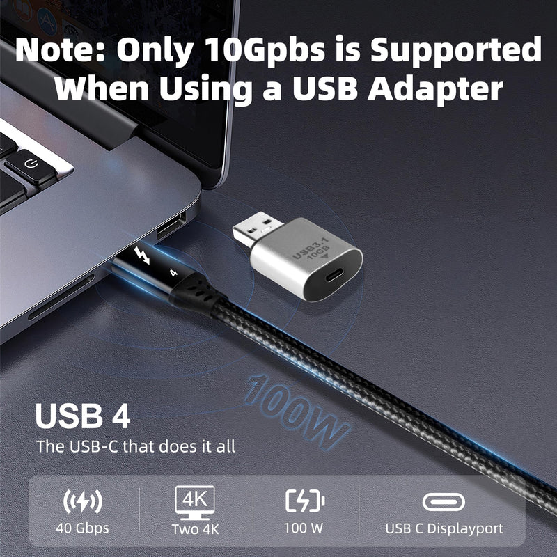 USB-C 3.3FT Cable for Thunderbolt 4/3 - 40Gbps Data Transfer, 8K@60Hz, 100W Charging - Compatible with MacBook Pro, Docking, Hub, eGPU, SSD, Monitor 1 Meters