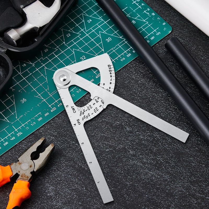 Moxweyeni 2 Pack Pipe Caliper Measuring Tool 7 Inch Stainless Steel Pocket Pipe Size Measuring Tool Diameter Gauge for Iron and Copper Tubing Size