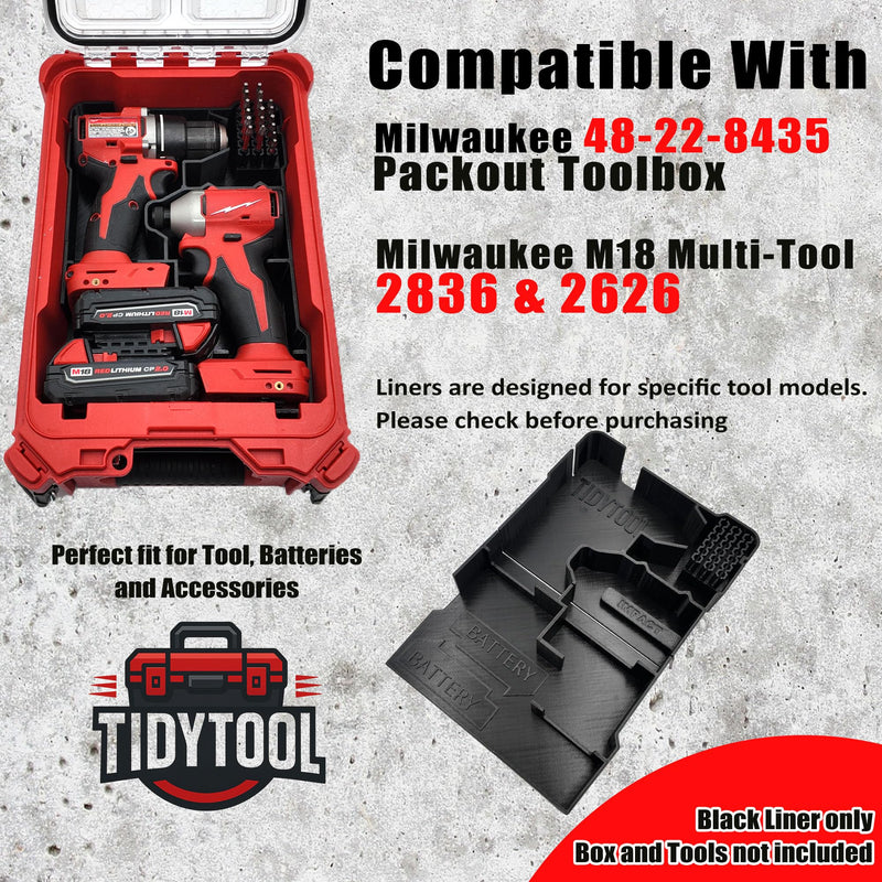 Drill Driver Organizer for Milwaukee M18 Combo Drill/Driver and Impact Set