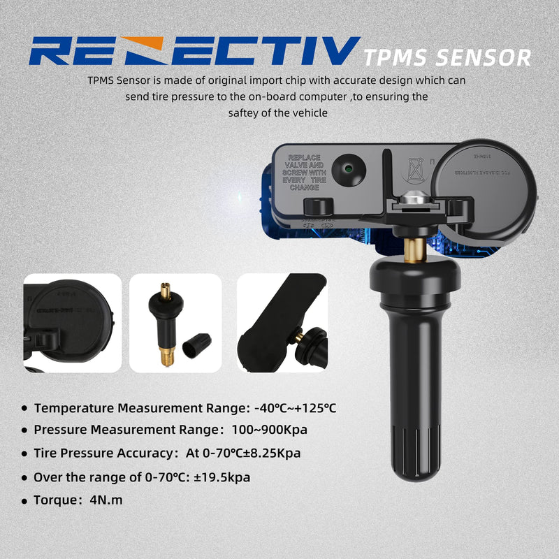 TPMS Sensor 4-Pack GM,315Mhz Tire Pressure Monitor Sensors Compatible with GM Chevy Buick GMC Pontiac Hummer Saturn Replace OE#13581558 13586335 13598771 13598772 13586335 four pieces sensors