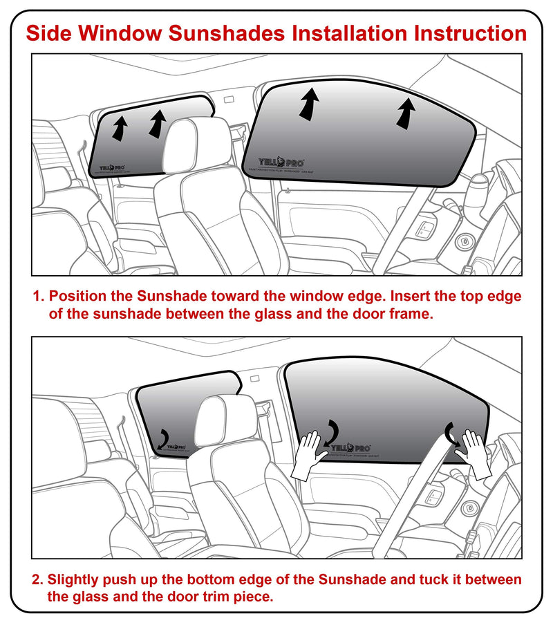 YelloPro Side Window Front Seat Reflective Sunshade Custom Fit for 2020 2021 2022 2023 2024 2025 Subaru Outback SUV, UV Reflector Sun Protection (Set of 2) Side Sunshades - Front Seat (2pcs)