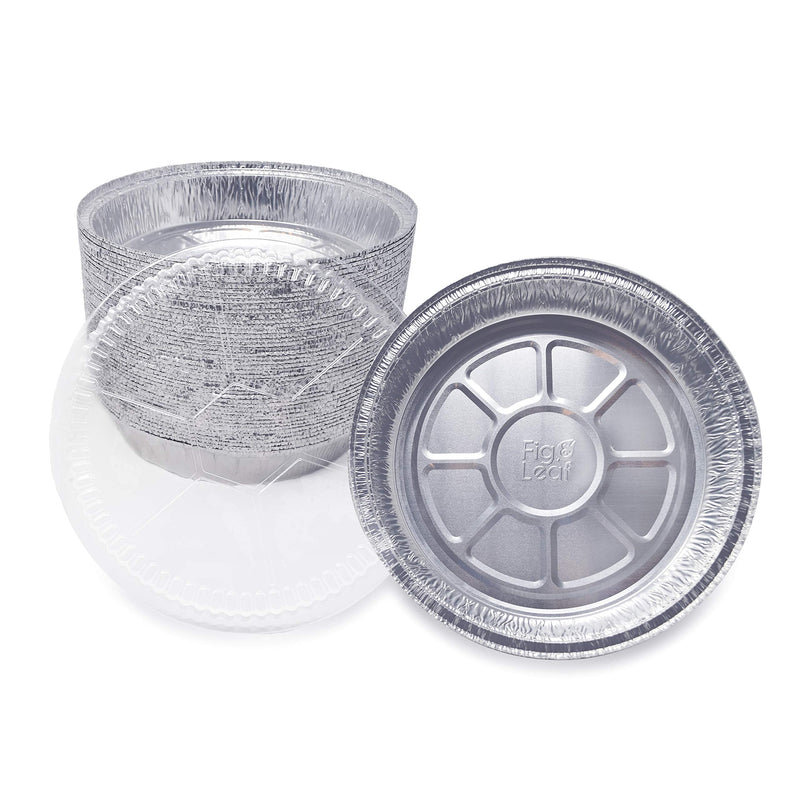 (40 Pack) Premium 8-Inch Round Foil Pans with Plastic Dome Lids l Heavy Duty l Disposable Aluminum Tin for Roasting, Baking, or Cooking 1