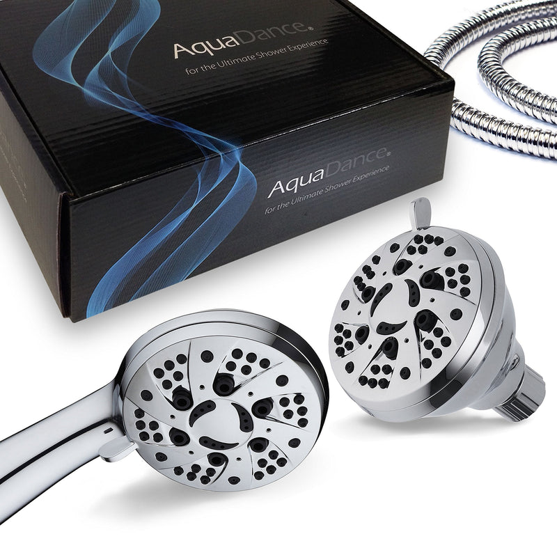 AquaDance Total Chrome High Pressure 3-way 48-setting Rain – Handheld Shower Head Combo – Angle Adjustable, Anti-Clog Jets, Tool-Free Installation - USA Standard Certified – Top U.S. Brand