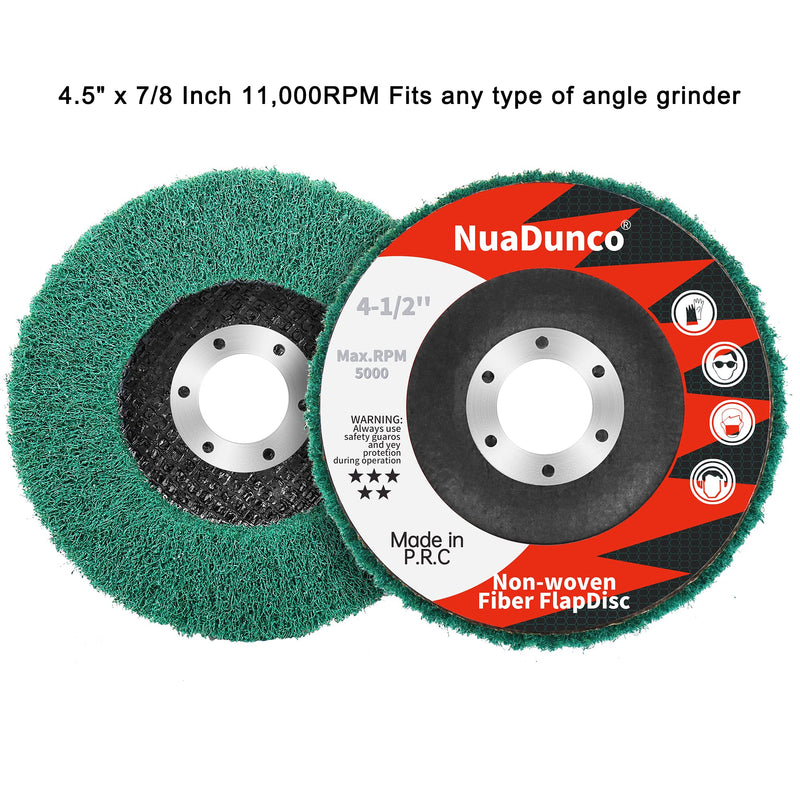15Pcs 180# 320# 600# Scour Flap Disc 4 1/2 Inch Angle Grinder Attachment for Metal & Wood Scouring Pads Polishing Wheel Sanding Disc Paint Rust Remover Green/Maroon/Gray 180/320/600 Grit - 15Pcs