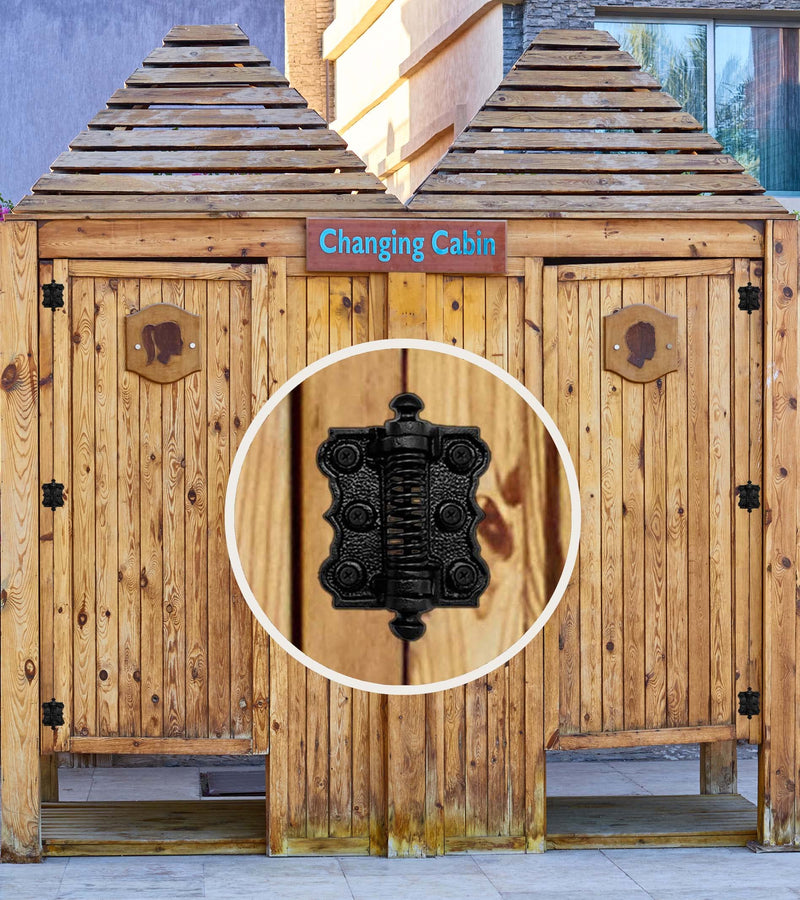 Akatva Self Closing Gate Hinges - Gate Closer Heavy Duty Gate Hinges- Self Closing Metal Gates Hinges - Self Closing Hinges - Auto Close Gate Hinges - Natural Oil Black Finish