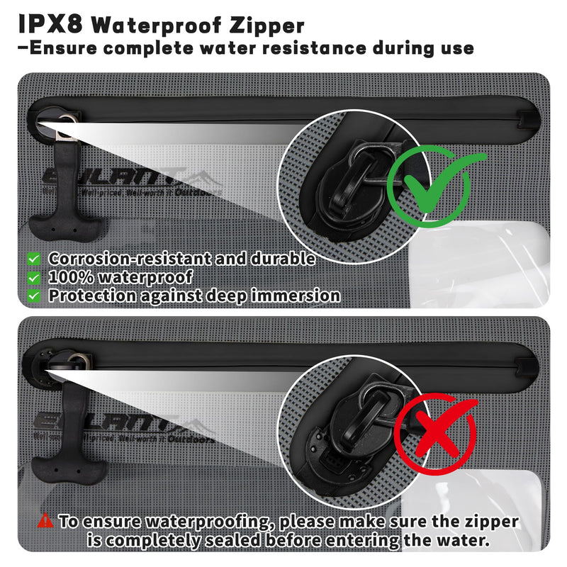 EULANT IPX8 Waterproof Phone Pouch,Reusable Fanny Pack Dry Bag | Fanny Pack Dry Bag with Screen Touch Sensitive for Beach Swimming,Boating,Kayaking,Rafting Dark Gray 1 PC