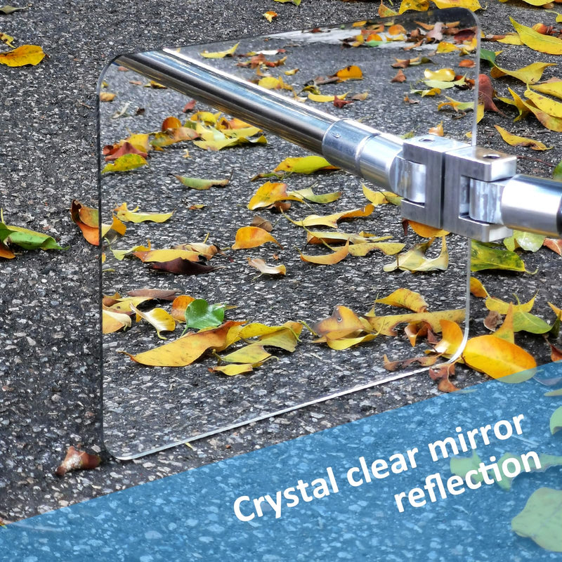 Under Vehicle Inspection Security Mirror – Large Under Car Search Mirror Couple to 3/4-in Extendable Threaded Poles for Check on Checkpoints, Airports, Hotels, Clubs, Police Sheriff and Milita Base 9.8x7.8 in Rectangle