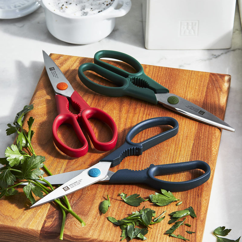 ZWILLING Now S 3-pc Shears Set, Blue, Red and Green 12" x 6" x 7" Black