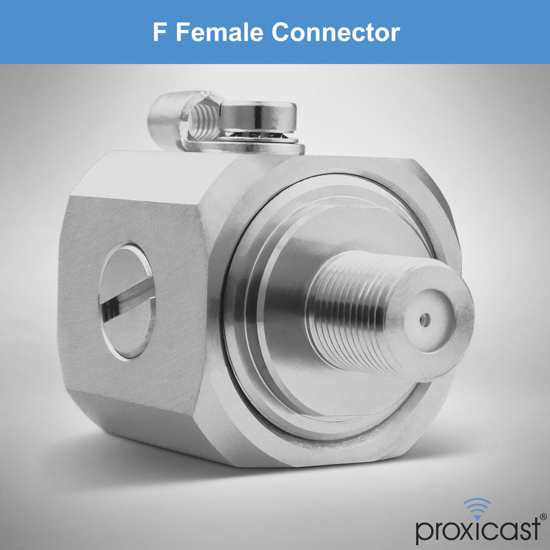 Proxicast Coaxial Lightning Arrester/Suppressor with 75 Ohm F Female Connectors - Pro-Grade Coax Cable Surge Protector for Television (TV) / Satellite Dish Antennas & Cable Internet Use (ANT-271-002) F-Female/F-Female