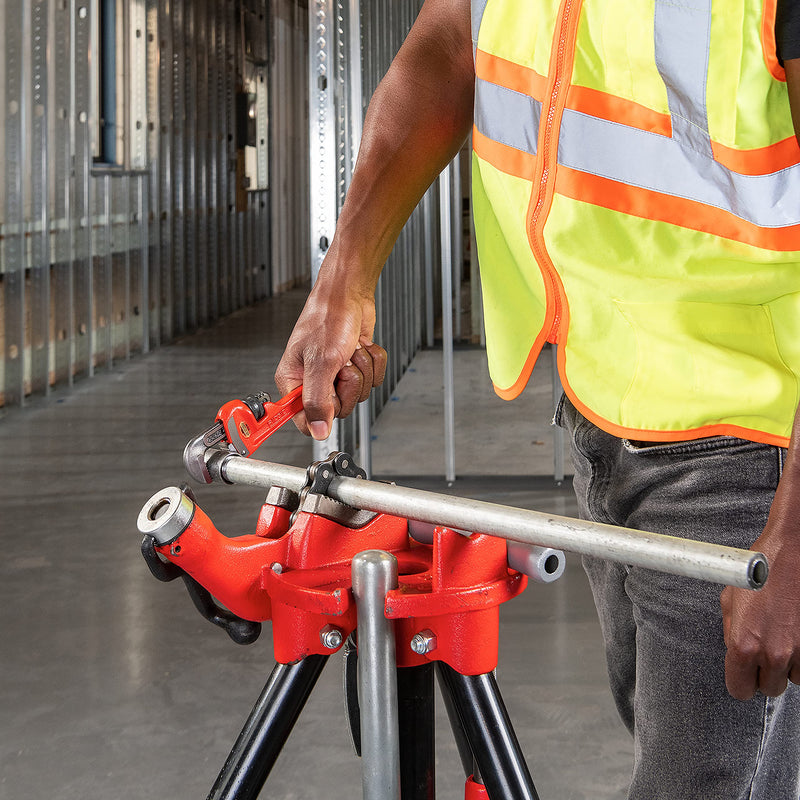 RIDGID 31005 Model 8 Heavy-Duty Straight Pipe Wrench, 8-inch Plumbing Wrench, Small, Red