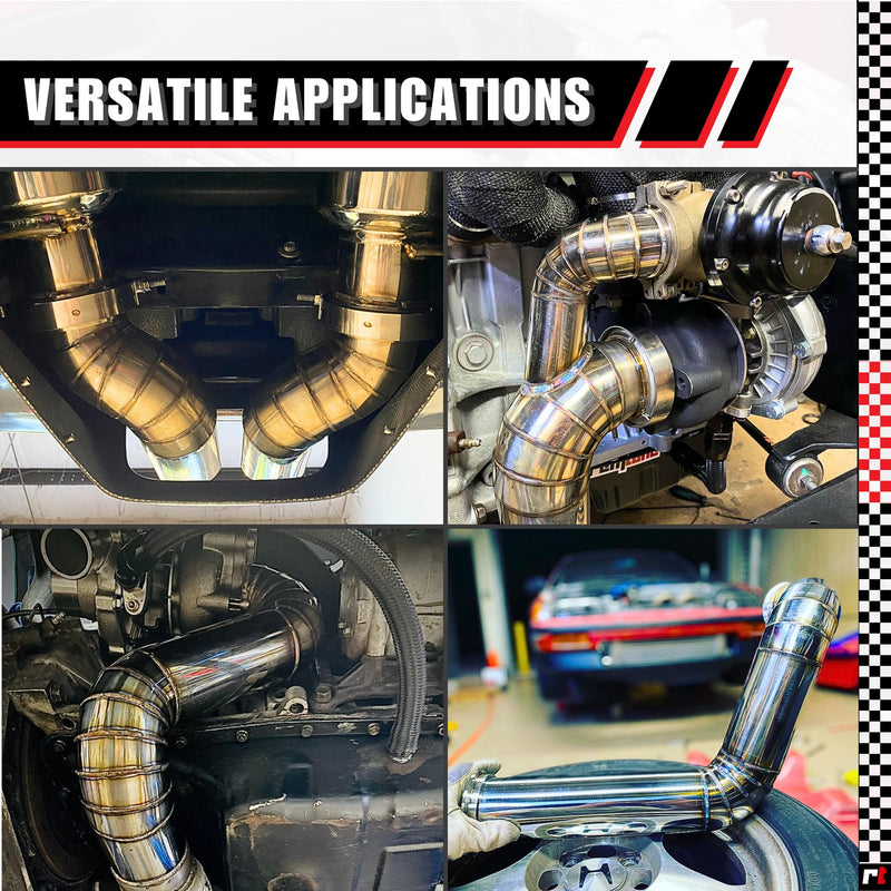 REMTUNE Brand 90 degree 3" 304 Stainless Steel Tight Radius Pie Cuts (Not Welded) - Laser Cut & Deburred for Custom Exhaust and Fabrication Projects (5pcs)
