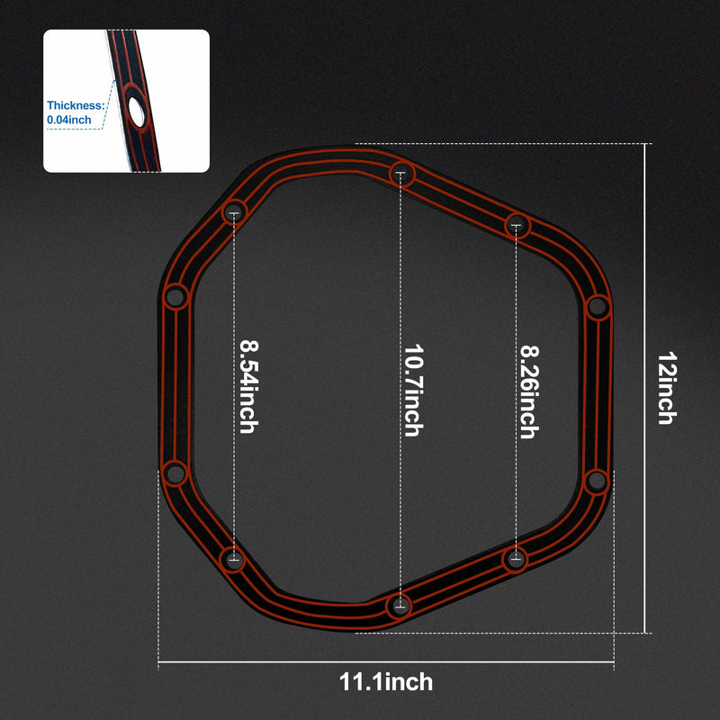 Differential Gasket D060 Compatible with Dana 60，red