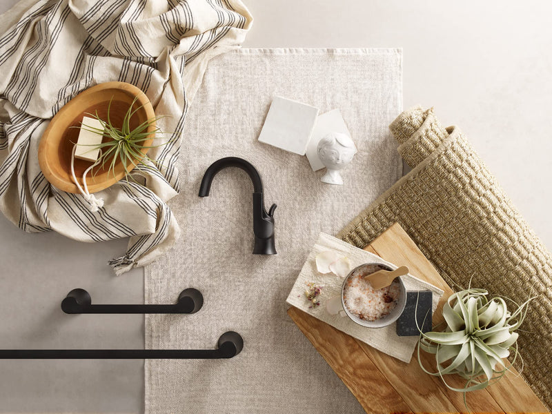 Moen Doux Matte Black Bathroom Towel, Hand Towel Bar, YB0286BL